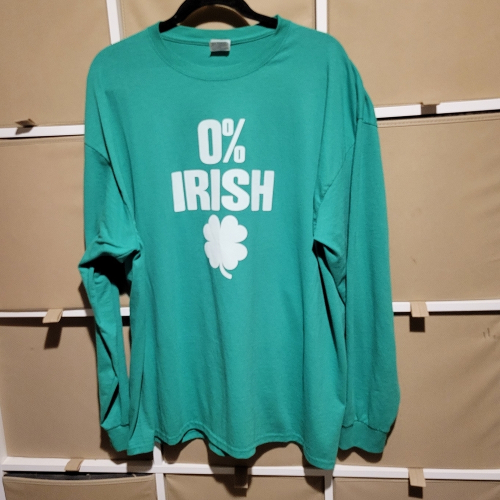 0% Irish Long Sleeve Jerzees Dry Power Men's 2xl Tee Shirt